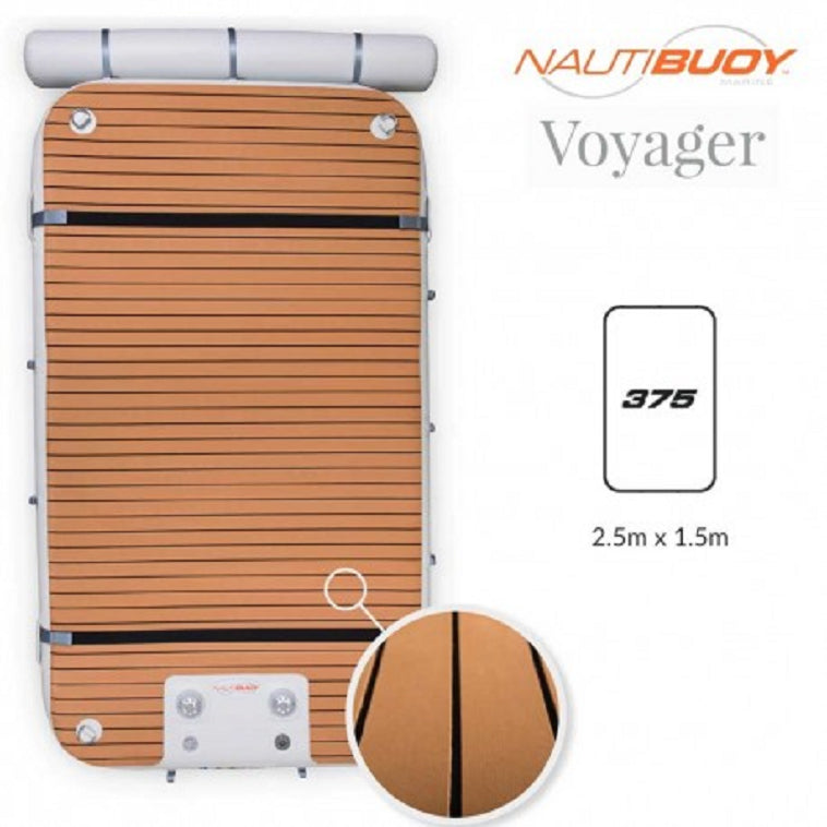 Platforms/Mats - NautiBuoy 375 Voyager Teak 8'2" Platform