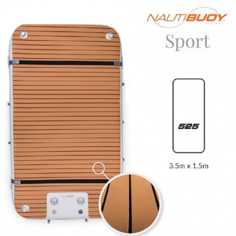Platforms/Mats - NautiBuoy 525 Sport Teak 11'6" Platform