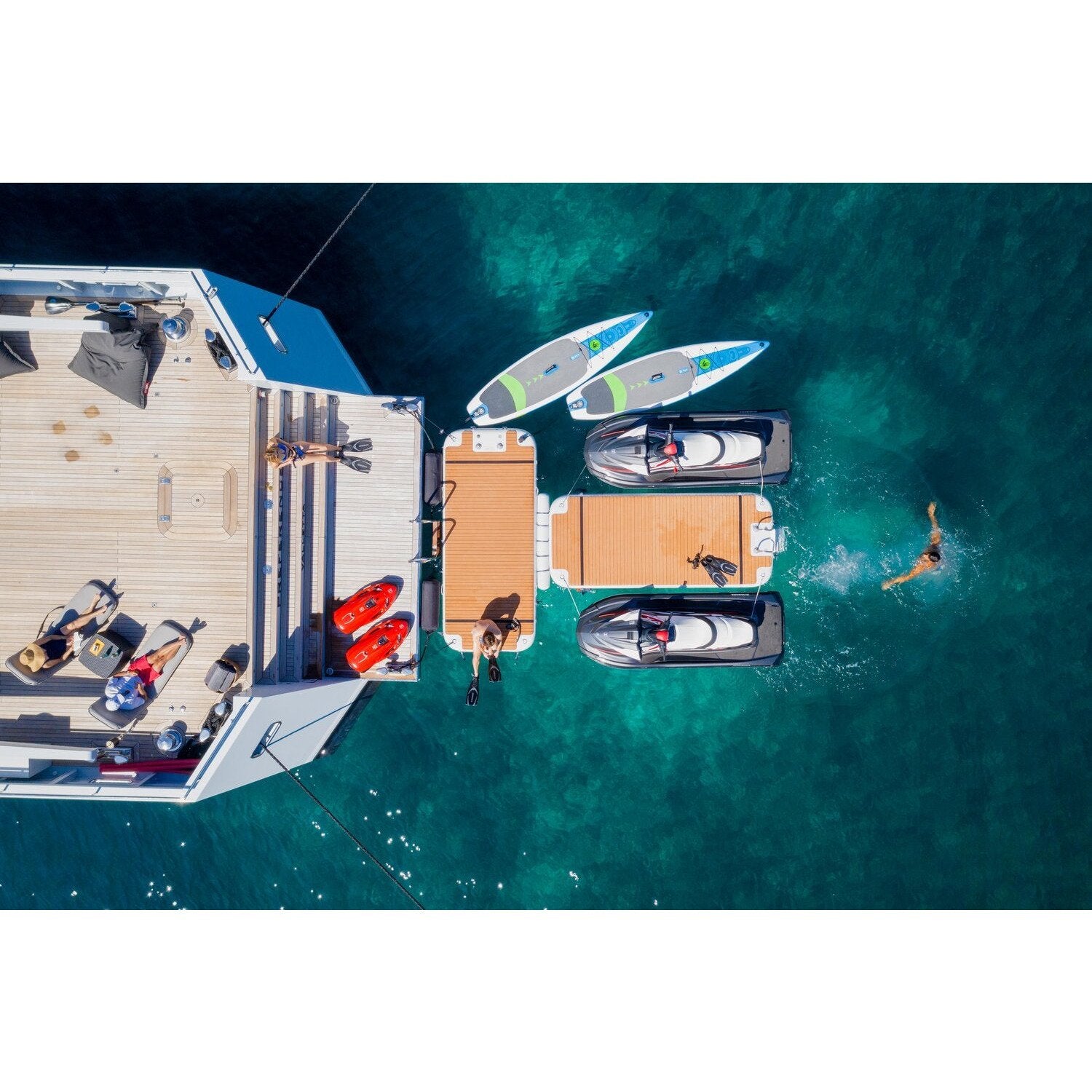 Platforms/Mats - NautiBuoy 800 Sport Teak 13'1" Platform