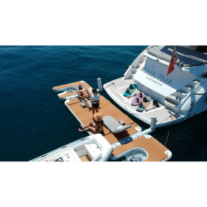 Platforms/Mats -People Relaxing off The Back Of A Yacht Using A NautiBuoy 800 Sport Teak 13'1" Platform