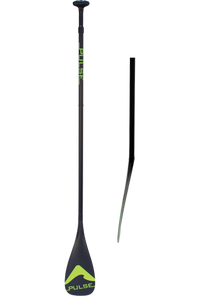 Pulse Full Carbon Fibre Adjustable Paddle fron and side view of the paddle