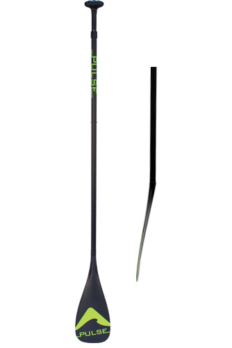 Pulse Full Carbon Fibre Adjustable Paddle fron and side view of the paddle