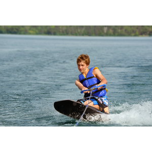 Rave Radial Kneeboard with a boy riding on it.