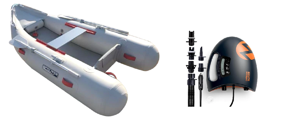 Scout Inflatables 245 Scout with the shark electric pump