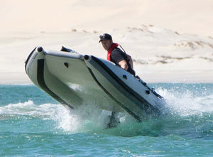 Man on board the Takacat T460LX Inflatable Boat