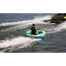 Load image into Gallery viewer, A Man Enjoying While Riding The Connelly Destroyer 2 2-Person Towable Tube