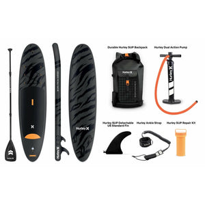 Inflatable Stand Up Paddle Board - Hurley Advantage 10' Inflatable Stand Up Paddle Board Black-Tiger HUR-004 kit