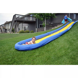 toddler at the catch pool attached to the Rave Sports 116' Turbo Chute Package 02971-12