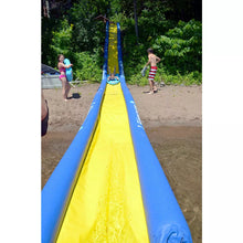 Load image into Gallery viewer, Kids having fun water sliding with the Rave Sports 116&#39; Turbo Chute Package 02971-12