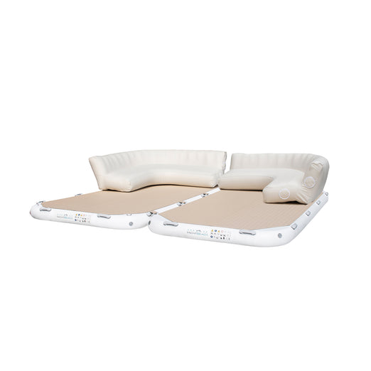 2 YachtBeach Air Sofa 5'x5'x2' on top of the platform