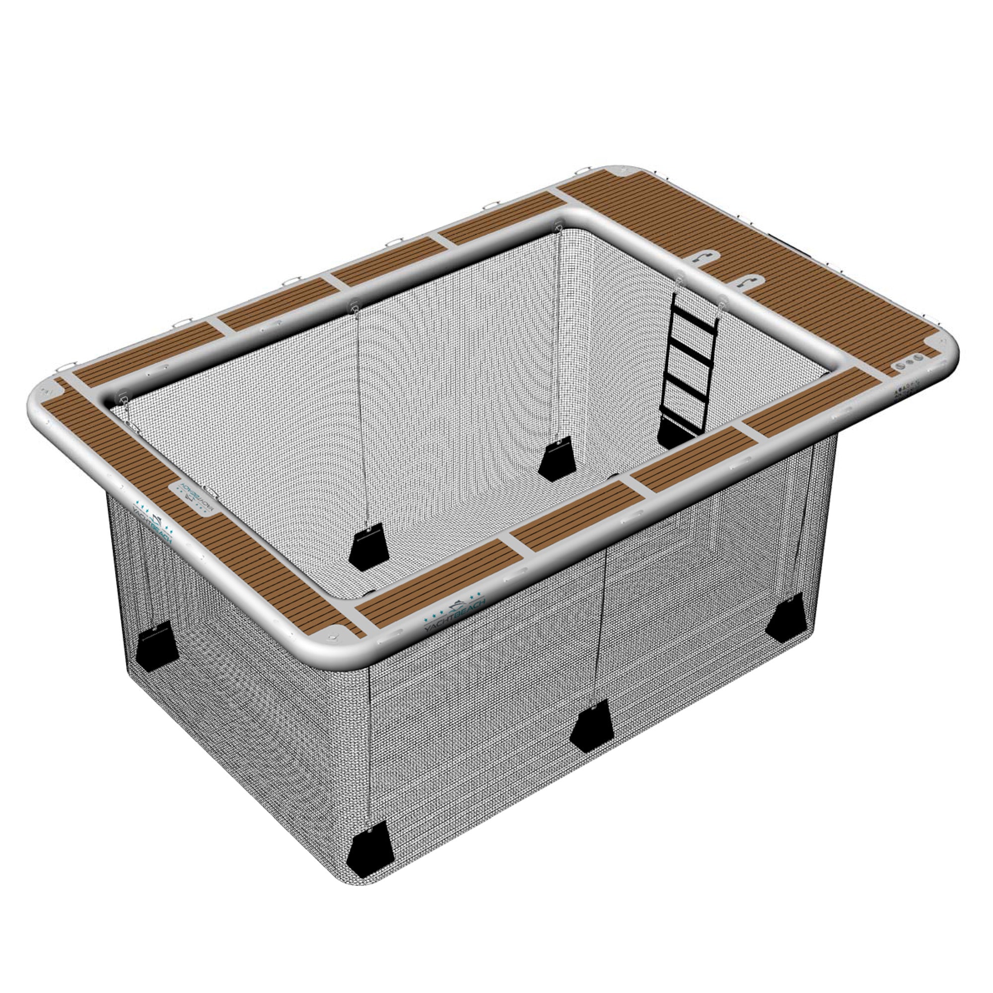 YachtBeach 6.20 Luxury Sea Pool 20' X 13'5" with ladder and mesh net