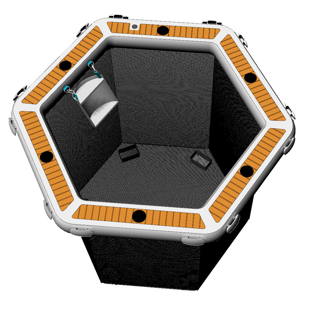 YachtBeach Party Zone 2.50 Hex Platform converted into a pool