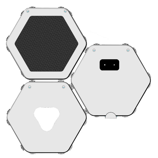 YachtBeach Relax Zone 2.50 Hex Platform bottom view with other hex platforms