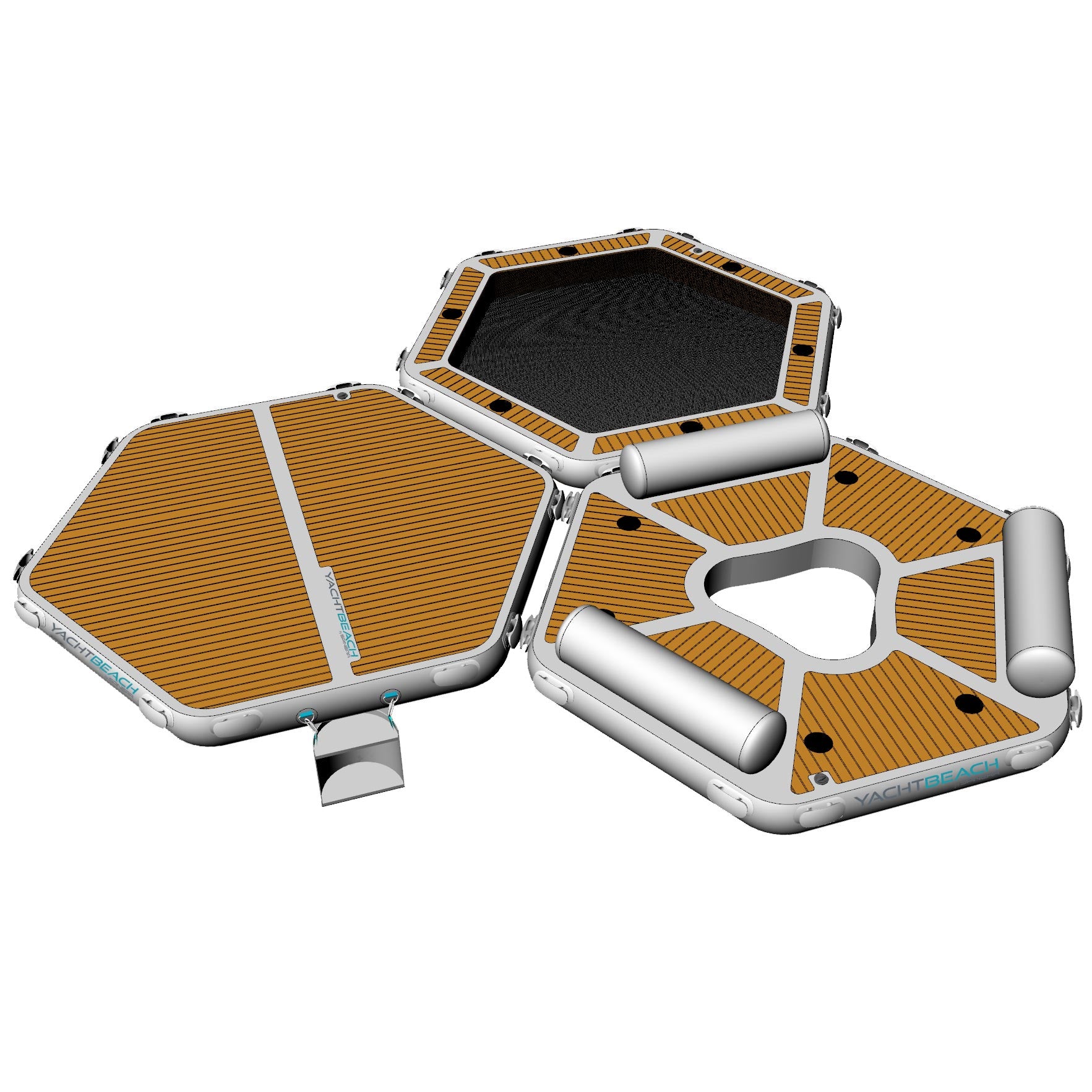 YachtBeach Relax Zone 2.50 Hex Platform  top view with other hex platform