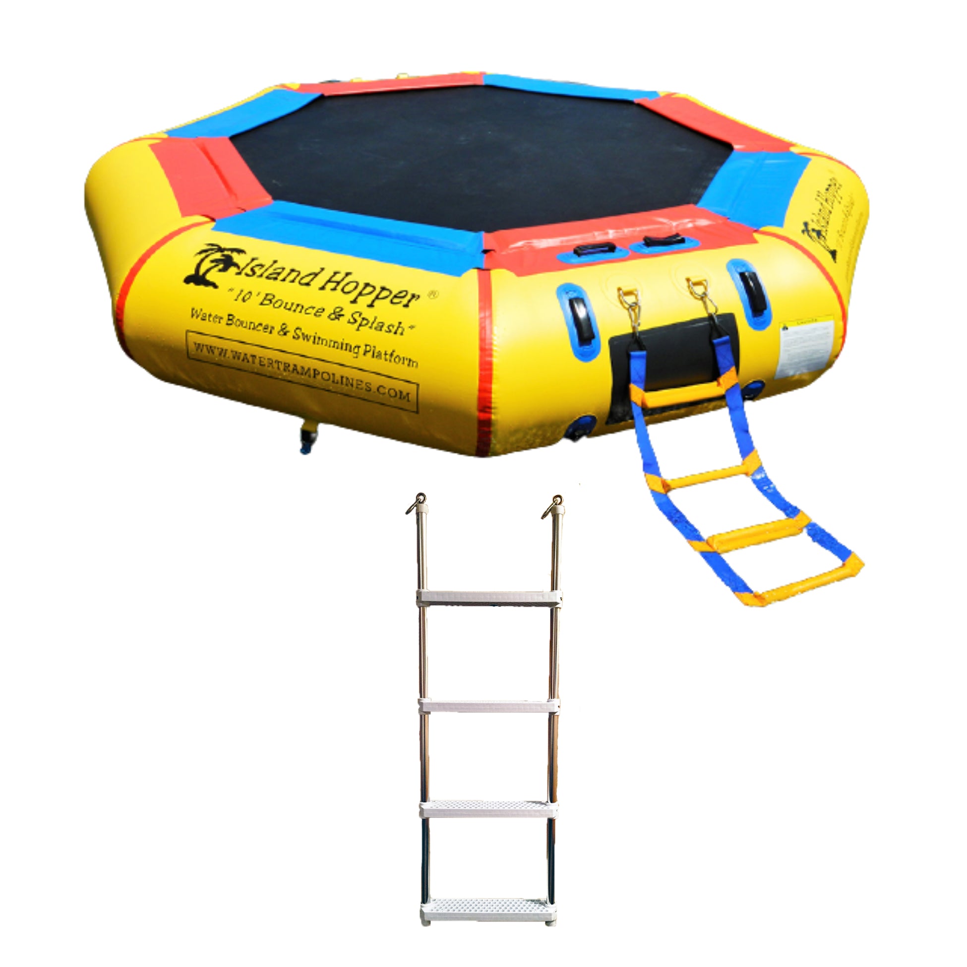 Water Bouncer - Island Hopper 10’ Bounce And Splash Padded Water Bouncer  10BNS