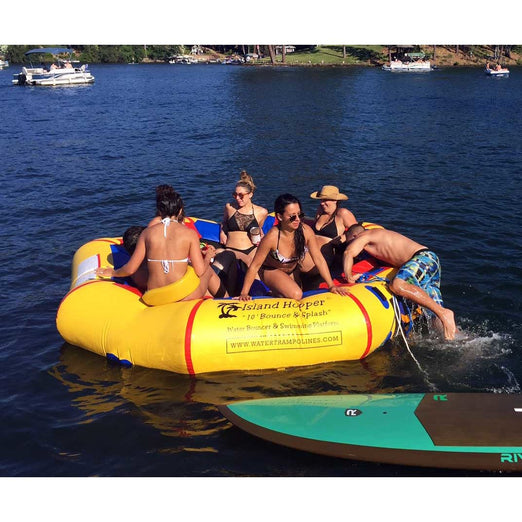 Water Bouncer - Island Hopper 10’ Bounce-N-Splash Padded Water Bouncer With Slide Attachment Water Park  10BNS-WP