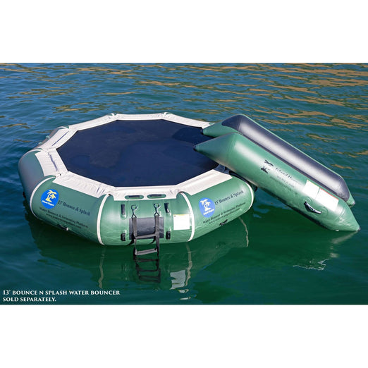 Water Bouncer - Island Hopper 13′ Bounce-N-Splash Padded Water Bouncer – Natural Green  13BNS-GR