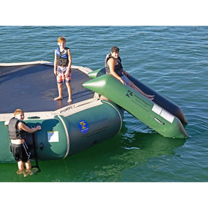 Water Bouncer - Island Hopper 13′ Bounce-N-Splash Padded Water Bouncer – Natural Green  13BNS-GR