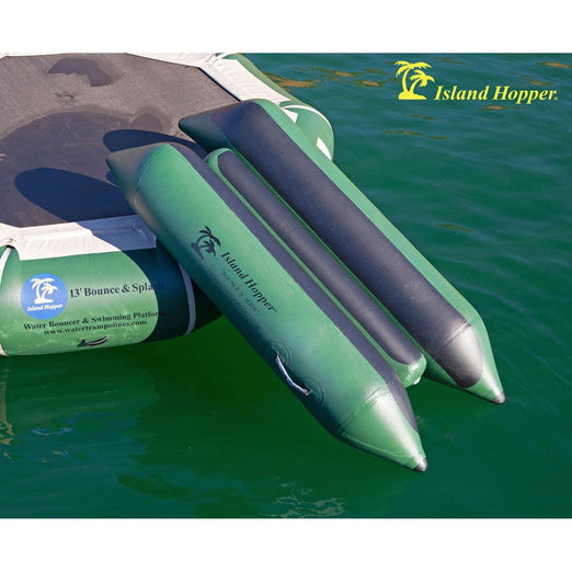 Water Bouncer - Island Hopper 13′ Bounce-N-Splash Padded Water Bouncer – Natural Green  13BNS-GR