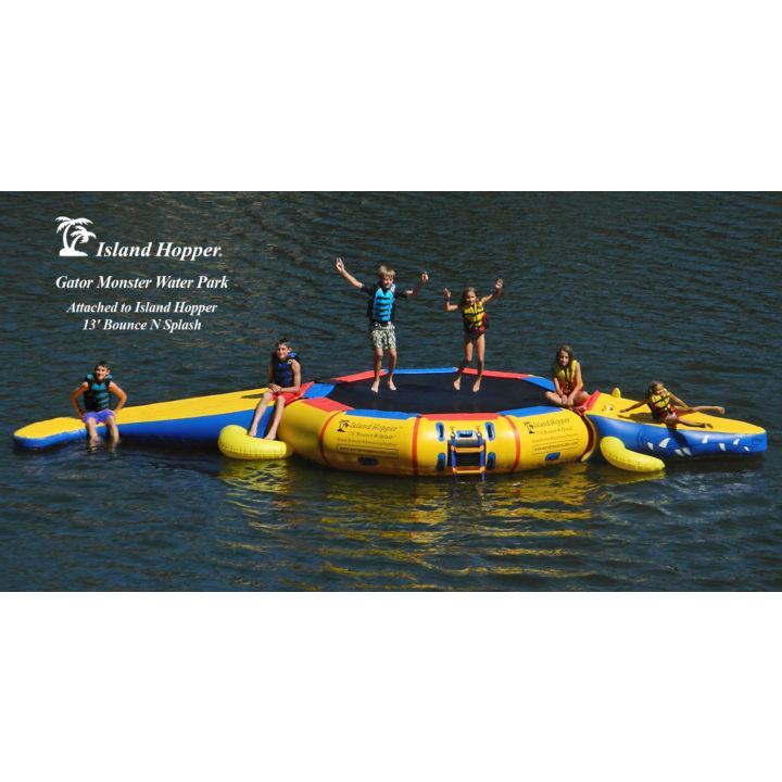 Water Bouncer - Island Hopper 13′ Gator Monster Water Bouncer Water Park  GWPARK13