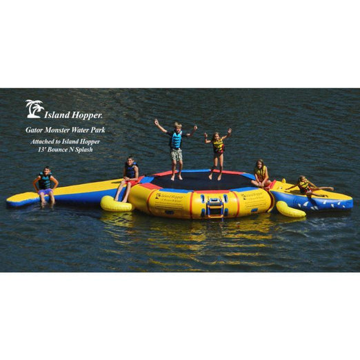 Water Bouncer - Island Hopper 13′ Gator Monster Water Bouncer Water Park  GWPARK13