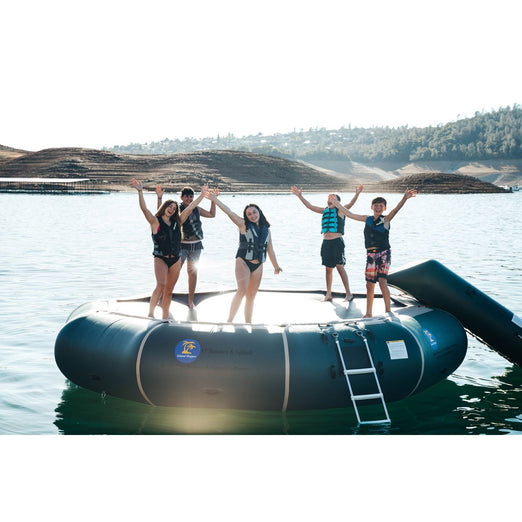 Water Bouncer - Island Hopper 17′ Bounce-N-Splash Natural Green Padded Water Bouncer 17BNS-GR