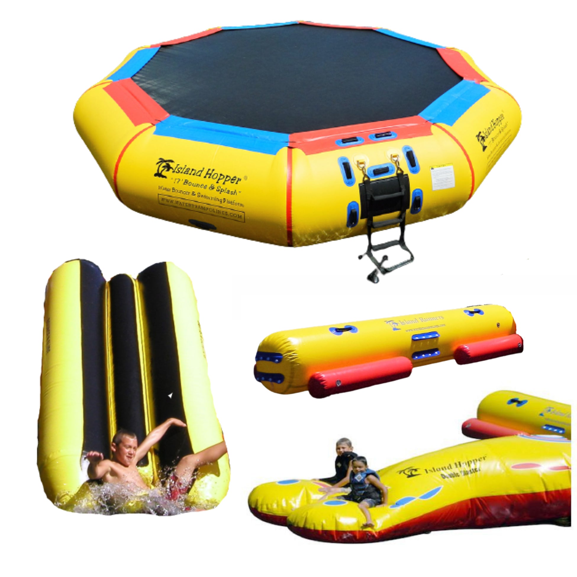 Water Bouncer - Island Hopper 17′ Bounce-N-Splash Padded Water Bouncer  17BNS