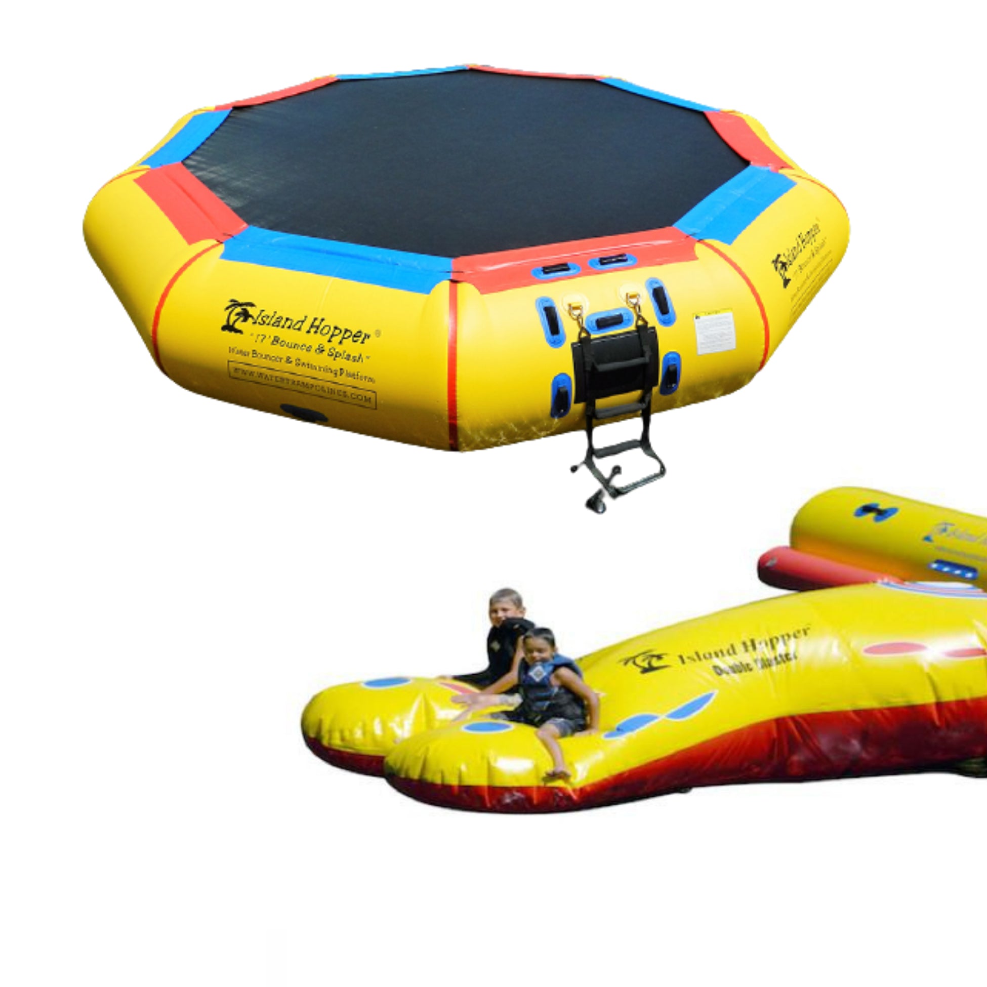 Water Bouncer - Island Hopper 17′ Bounce-N-Splash Padded Water Bouncer  17BNS