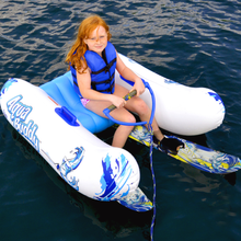Load image into Gallery viewer, Water Ski Starter Package with the girl riding on it.