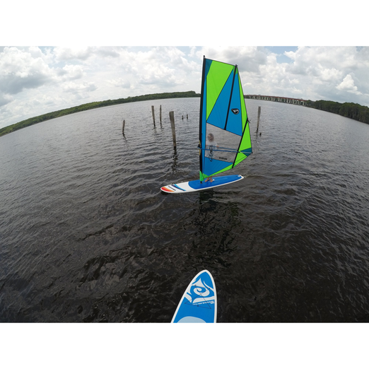 Windsurf Board - Man windsurfing with the Aerotech Sails 2021 Windsurfer LT Windsurf Board on calm water